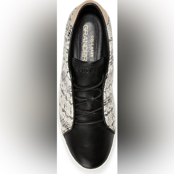 Cole Haan Black/Gray Snakeskin Leather Grandprø Spectator Lowtop Sneakers Sz 8 - Picture 16 of 16